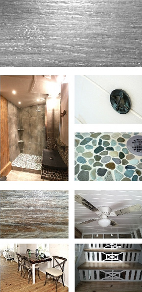 The textures, colors, patterns, and combinations of tactile finishes in an OUTinDesign house distinguish it as a space that has character, in which to feel good, to be comfortable and in which to nest. Experiences are remembered there because the finishes engage one in the design, and a positive emotional trigger of wellness and “coming home” is set off.